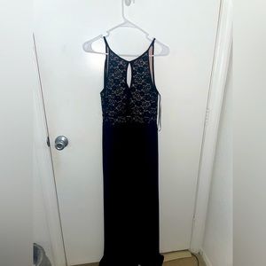 Glittery long cocktail dress